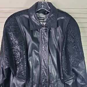 Vintage Leather Coat Size M Matching Glove Sz XLFront Slip Pockets  Fully Lined